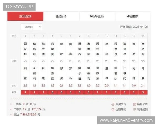 开云足彩头奖空开爆冷滚存877万赛后解析